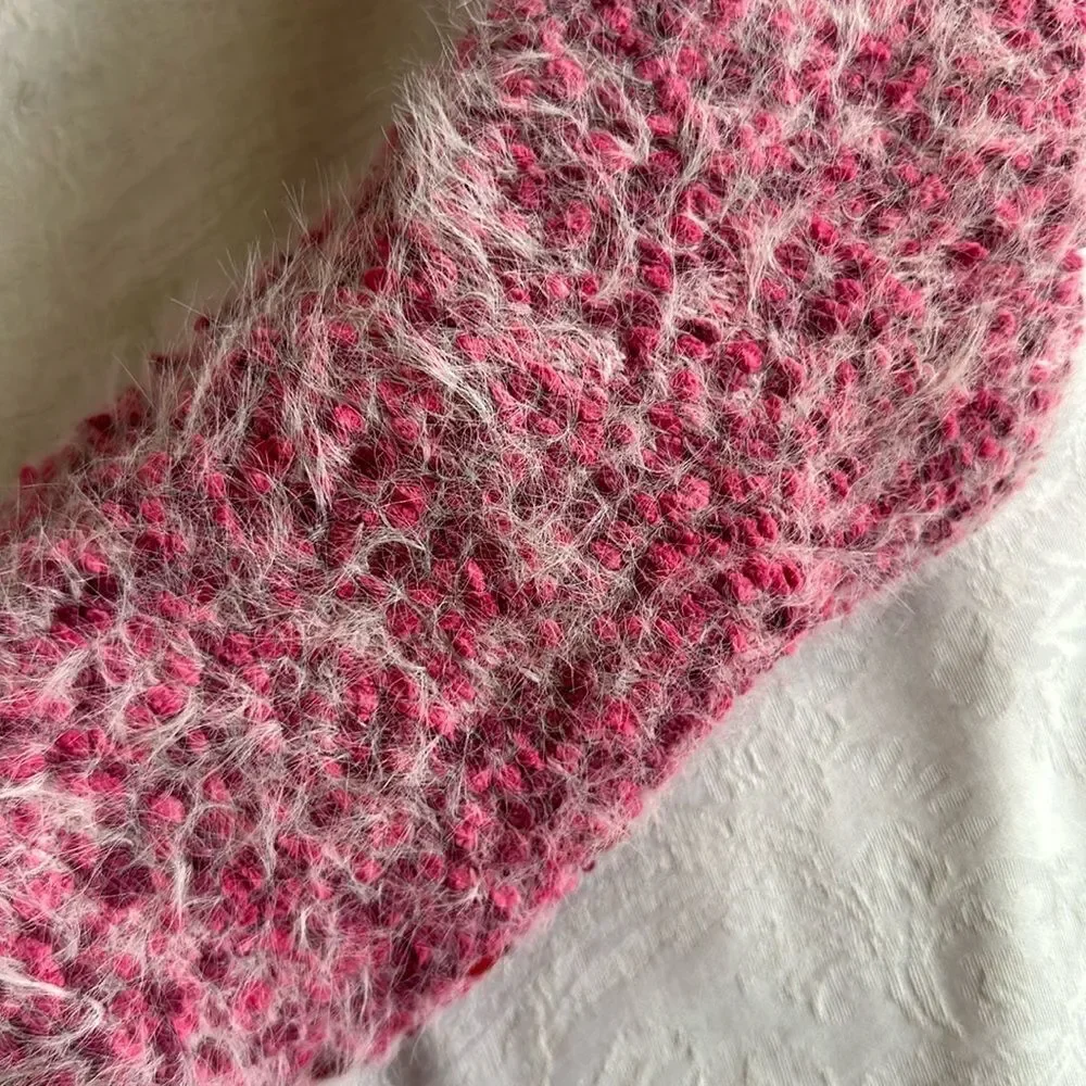 Christmas Collection Holiday Pink Fluffy Slipper Socks Women’s Grippy Bottoms